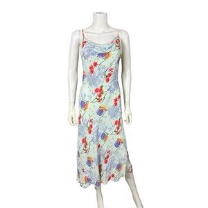 Nostalgia Vintage 90s Asian Print Cowl Neck Dress